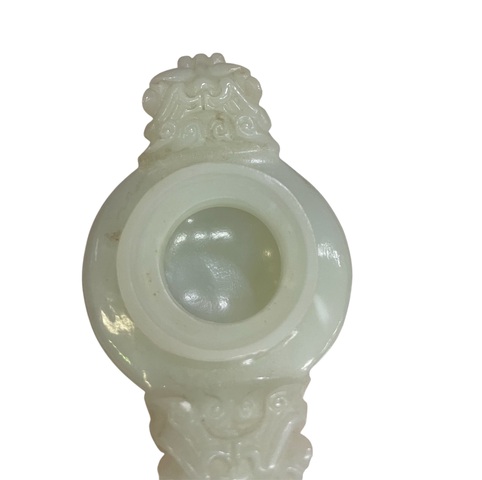 古玩玉器獅扭龍耳玉爐真品鑒賞圖