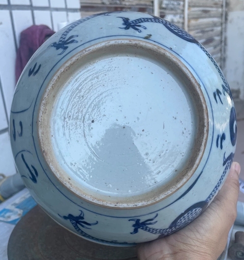 古玩陶瓷青花雙龍戲珠紋爐真品鑒賞圖