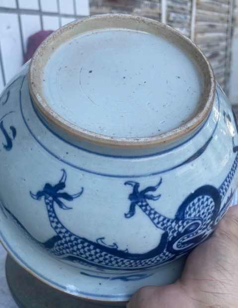 古玩陶瓷青花雙龍戲珠紋爐真品鑒賞圖