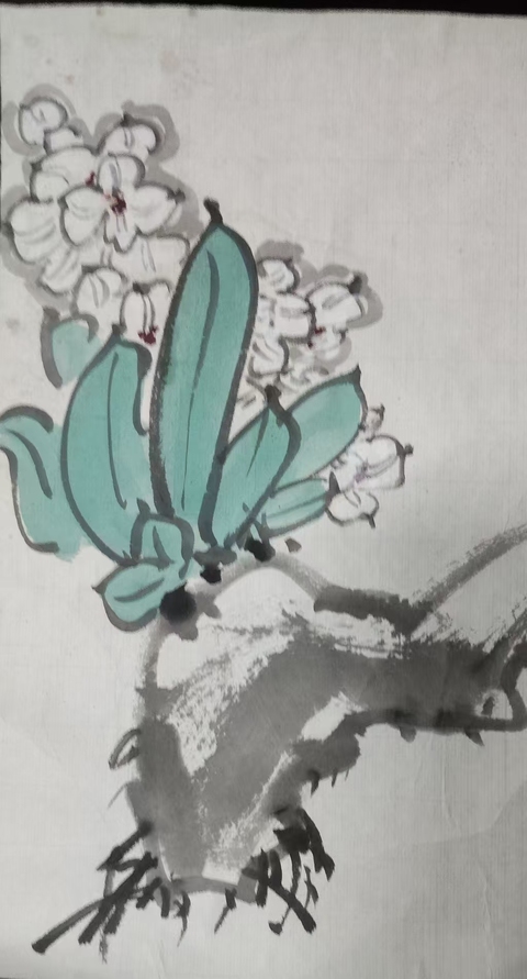 古玩字畫廣東畫院院長王玉玨水仙拍賣,當前價格3999元