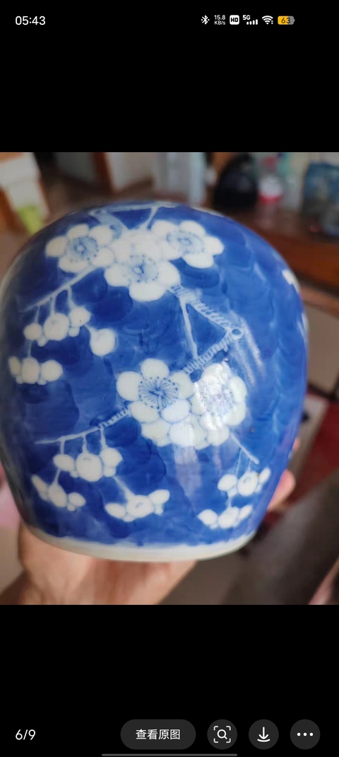 古玩陶瓷光緒青花冰梅蓋罐真品鑒賞圖