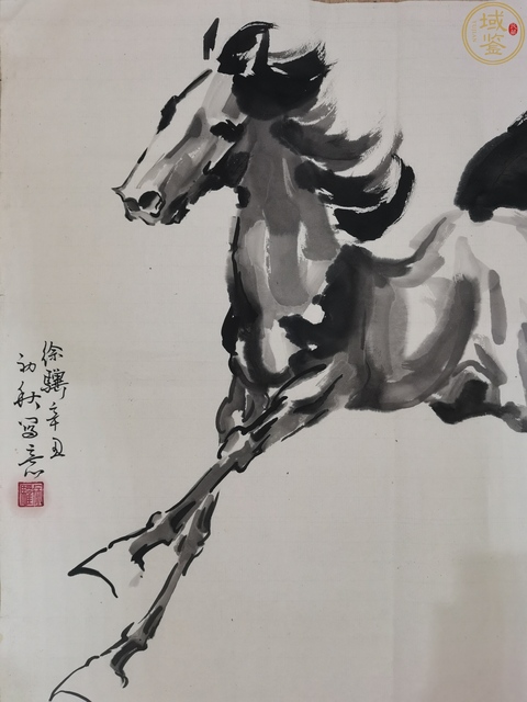 古玩字畫徐驥款寫意水墨奔馬真品鑒賞圖