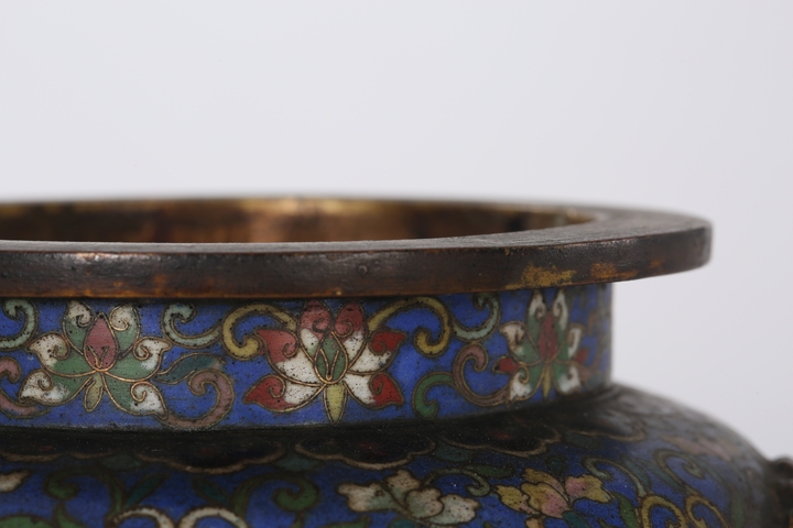 古玩銅器景泰藍爐真品鑒賞圖