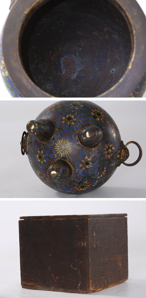 古玩銅器景泰藍爐真品鑒賞圖