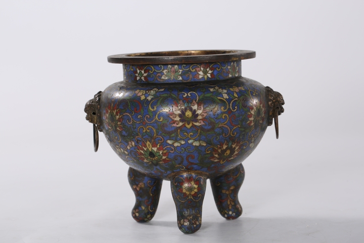 古玩銅器景泰藍爐真品鑒賞圖