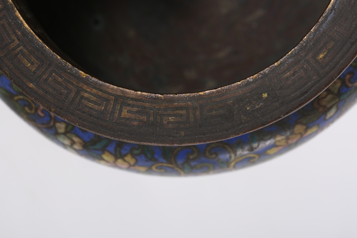 古玩銅器景泰藍爐真品鑒賞圖