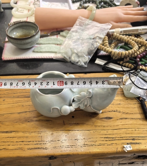 古玩陶瓷青釉水盂真品鑒賞圖