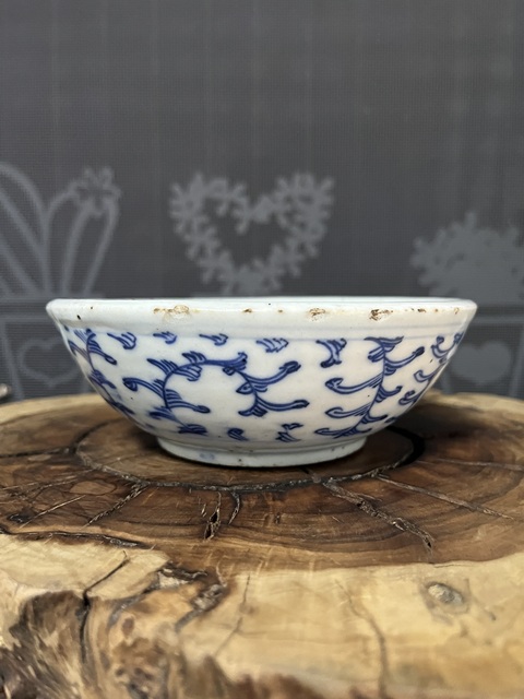 古玩陶瓷青花纏枝連紋藥碾拍賣，當(dāng)前價格688元