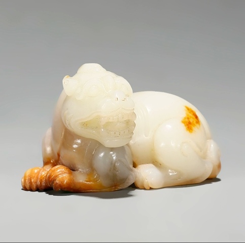 古玩玉器和田玉雕“瑞獸”擺件真品鑒賞圖