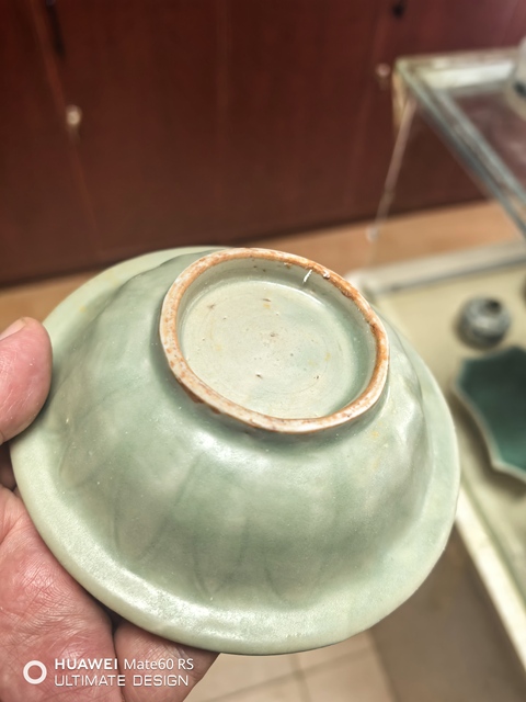 古玩陶瓷南宋龍泉窯雙魚折沿洗拍賣,當前價格17800元