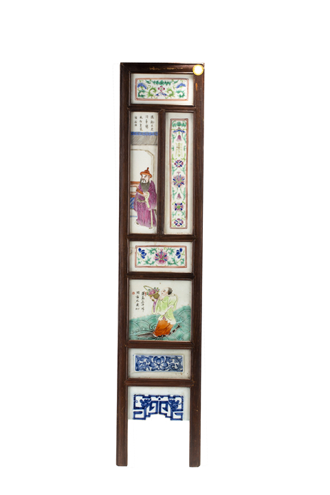 古玩陶瓷清中·青花、粉彩八仙人物紋瓷板掛屏一組
真品鑒賞圖
