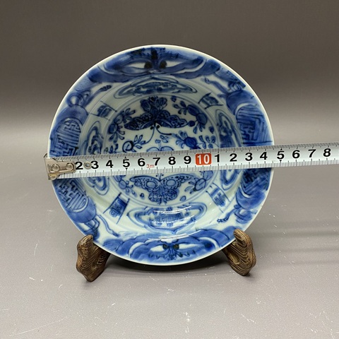 古玩陶瓷明天啟·蝴蝶紋·青花折沿洗拍賣，當前價格2200元