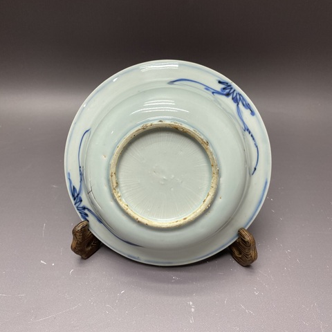 古玩陶瓷明天啟·蝴蝶紋·青花折沿洗拍賣，當前價格2200元