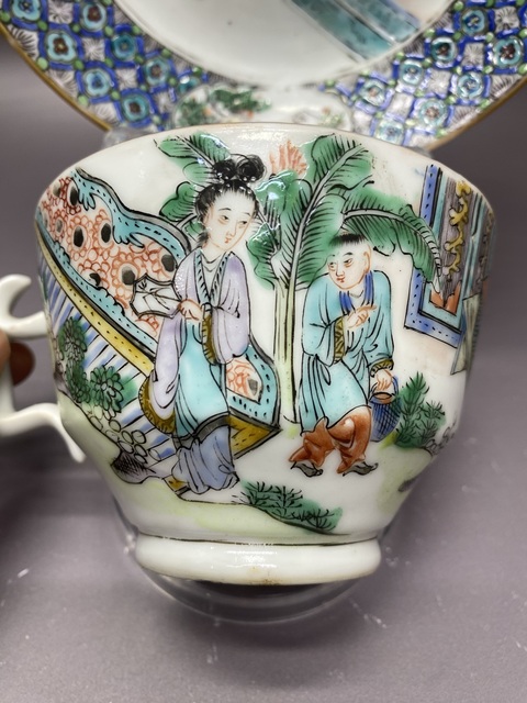 古玩陶瓷清咸豐·大大觀園人物故事·細(xì)路廣彩杯碟拍賣，當(dāng)前價(jià)格2890元
