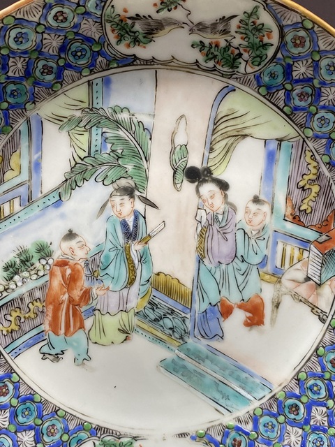 古玩陶瓷清咸豐·大大觀園人物故事·細(xì)路廣彩杯碟拍賣，當(dāng)前價(jià)格2890元