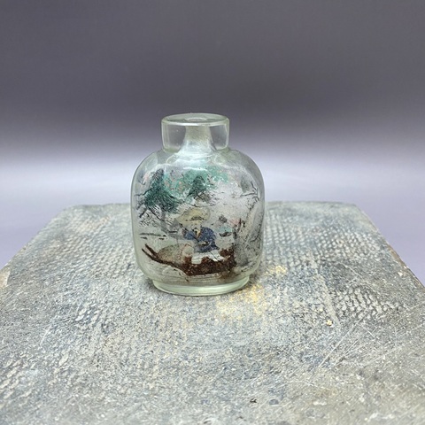 古玩陶瓷松鶴紋鼻煙壺真品鑒賞圖