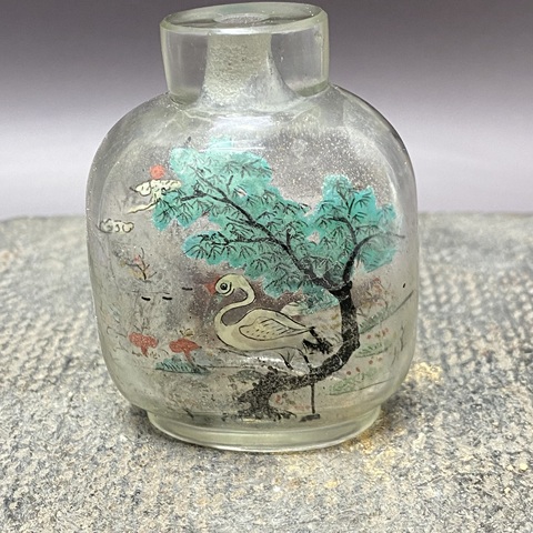 古玩陶瓷松鶴紋鼻煙壺真品鑒賞圖