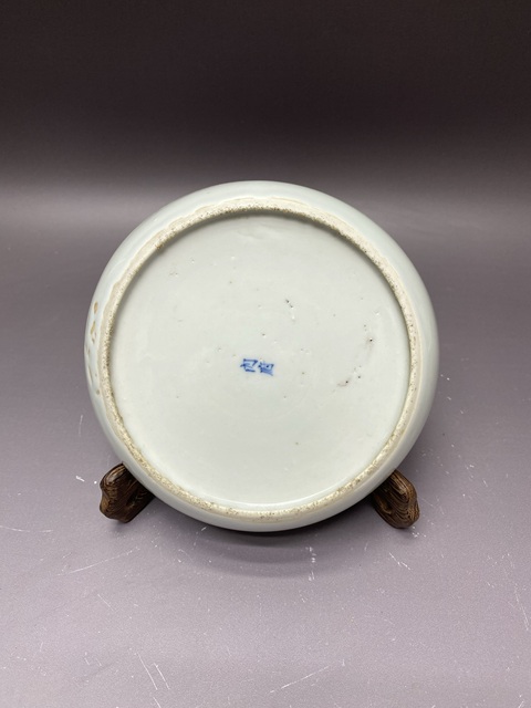 古玩陶瓷竹林七賢青花洗真品鑒賞圖
