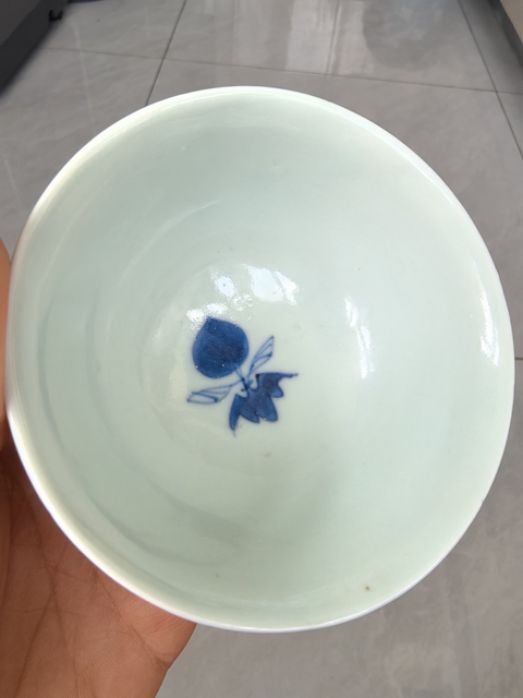 古玩陶瓷龍紋青花茶圓真品鑒賞圖
