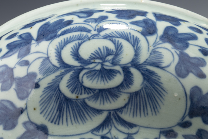 古玩陶瓷清中晚·青花纏枝牡丹紋廣口罐拍賣，當前價格864元