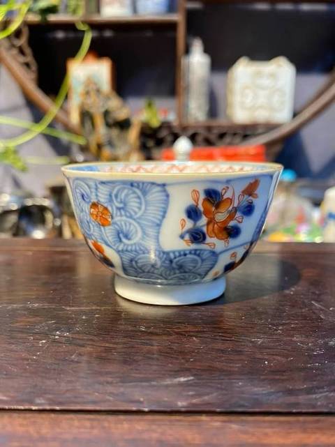 古玩陶瓷青花礬紅杯真品鑒賞圖