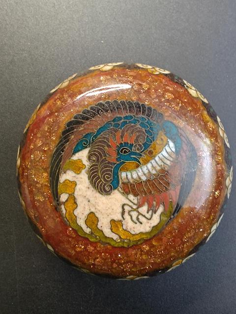 古玩陶瓷民國 銅胎掐絲琺瑯蓋盒真品鑒賞圖