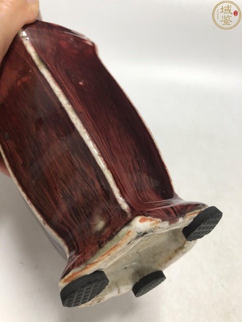 古玩陶瓷清中晚·紅釉六方瓶拍賣，當前價格7200元