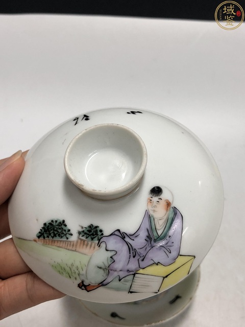 古玩陶瓷民國·粉彩壽星賀壽紋三才蓋碗拍賣，當前價格1800元