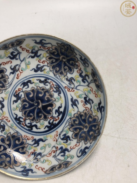 古玩陶瓷光緒·青花加彩纏枝蓮紋盤(pán)拍賣(mài)，當(dāng)前價(jià)格4800元
