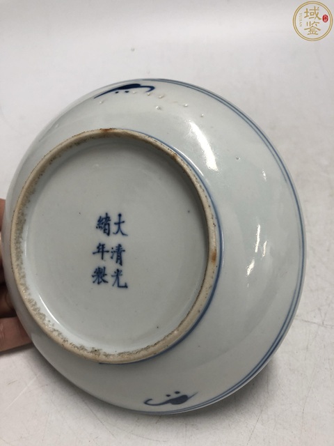 古玩陶瓷光緒·青花加彩纏枝蓮紋盤(pán)拍賣(mài)，當(dāng)前價(jià)格4800元