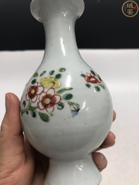 古玩陶瓷雍乾·粉彩花卉紋玉壺春瓶拍賣，當前價格6000元