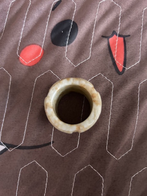 古玩玉器仿古做舊玉扳指真品鑒賞圖