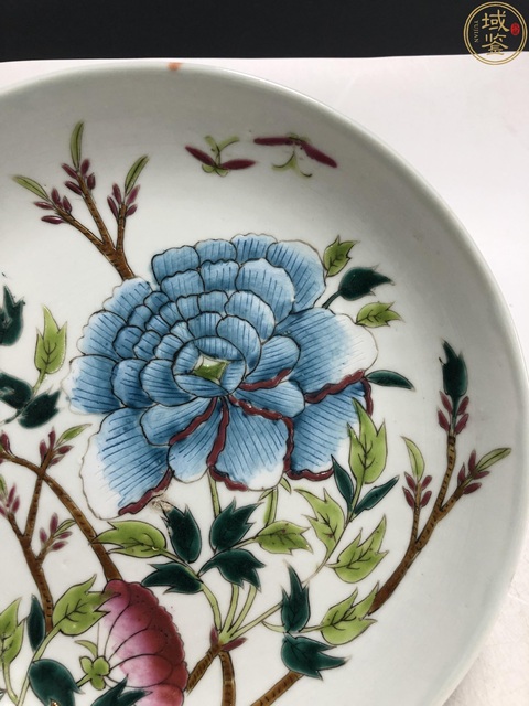 古玩陶瓷清末民初·粉彩花蝶紋盤拍賣，當前價格2800元