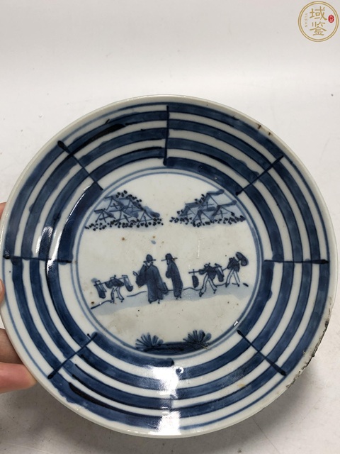 古玩陶瓷明晚·青花高士出游紋盤拍賣，當前價格2680元
