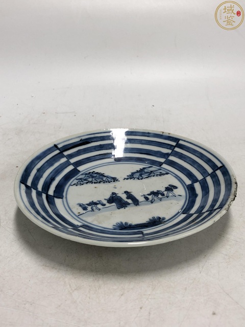 古玩陶瓷明晚·青花高士出游紋盤拍賣，當前價格2680元