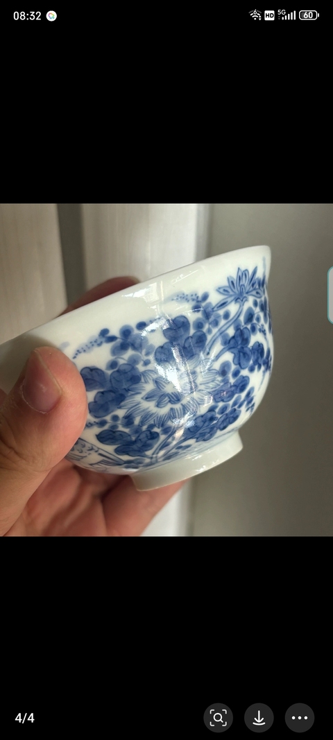 古玩陶瓷青花花鳥紋杯真品鑒賞圖