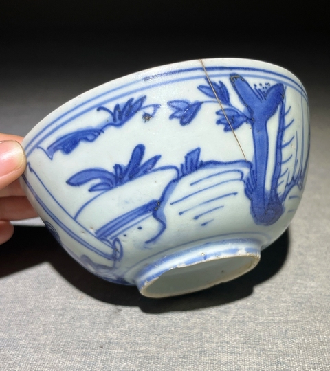 古玩陶瓷青花人物故事碗真品鑒賞圖