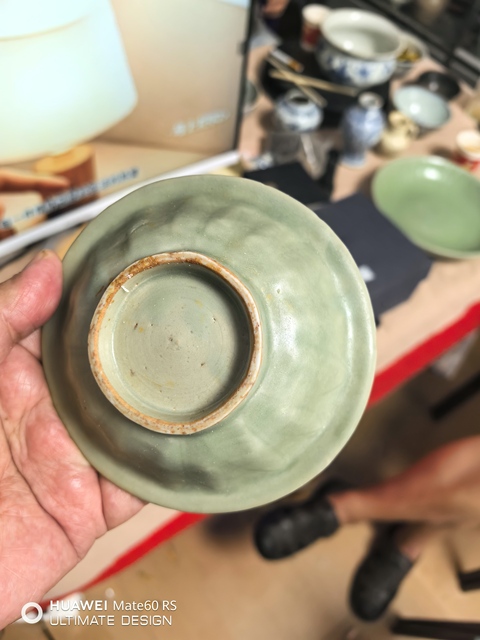 古玩陶瓷南宋龍泉窯雙魚折沿洗拍賣,當前價格17800元