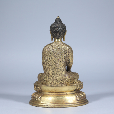 古玩銅器銅藥師佛真品鑒賞圖