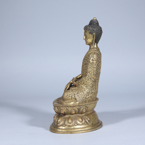 古玩銅器銅藥師佛真品鑒賞圖