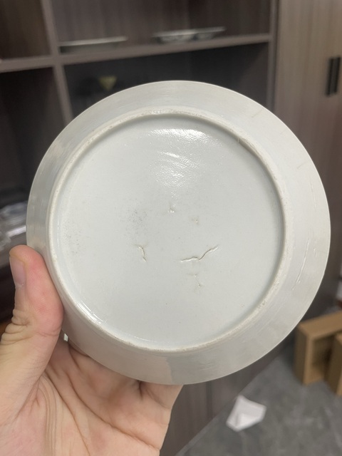 古玩陶瓷清中期褐彩盤真品鑒賞圖
