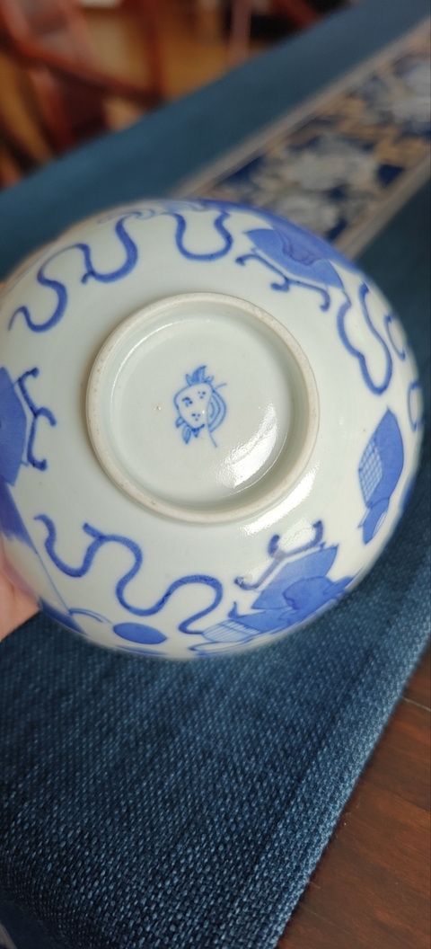 古玩陶瓷博古圖青花碗真品鑒賞圖