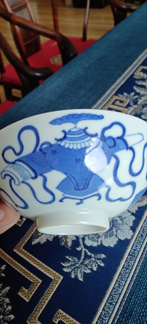 古玩陶瓷博古圖青花碗真品鑒賞圖