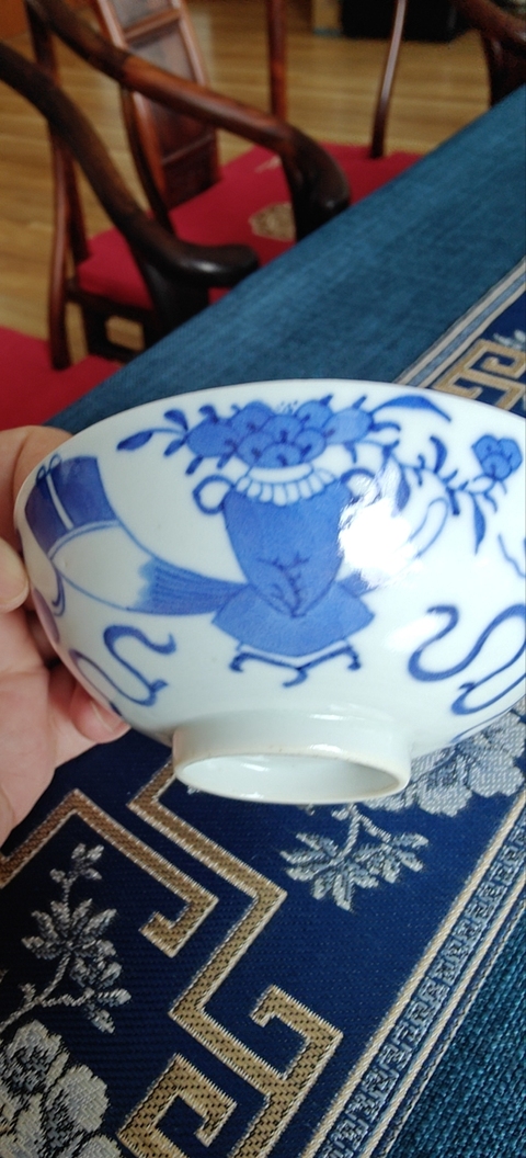 古玩陶瓷博古圖青花碗真品鑒賞圖