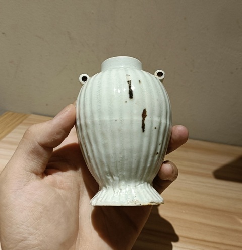 古玩陶瓷南宋湖田窯系雙系瓶真品鑒賞圖