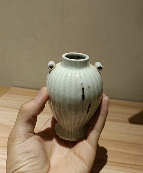 古玩陶瓷南宋湖田窯系雙系瓶真品鑒賞圖