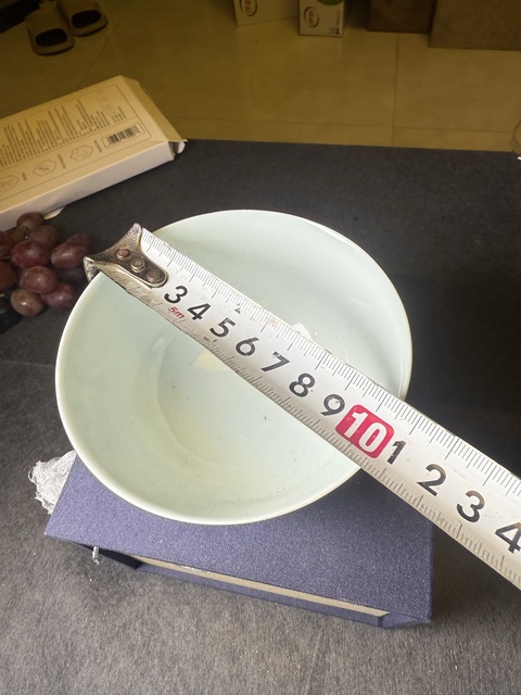 古玩陶瓷壽字紋青花茶圓真品鑒賞圖
