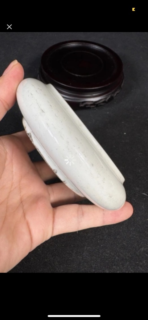 古玩陶瓷白釉鐋鑼洗真品鑒賞圖