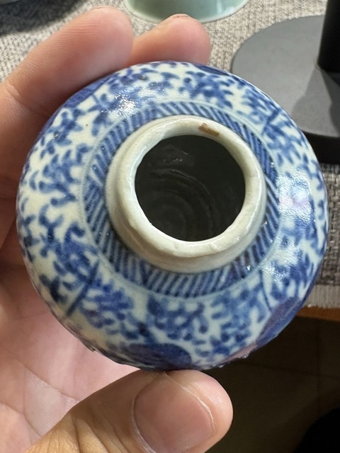 古玩陶瓷青花花卉紋天字罐，疑似復窯真品鑒賞圖