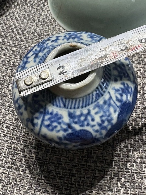 古玩陶瓷青花花卉紋天字罐，疑似復窯真品鑒賞圖